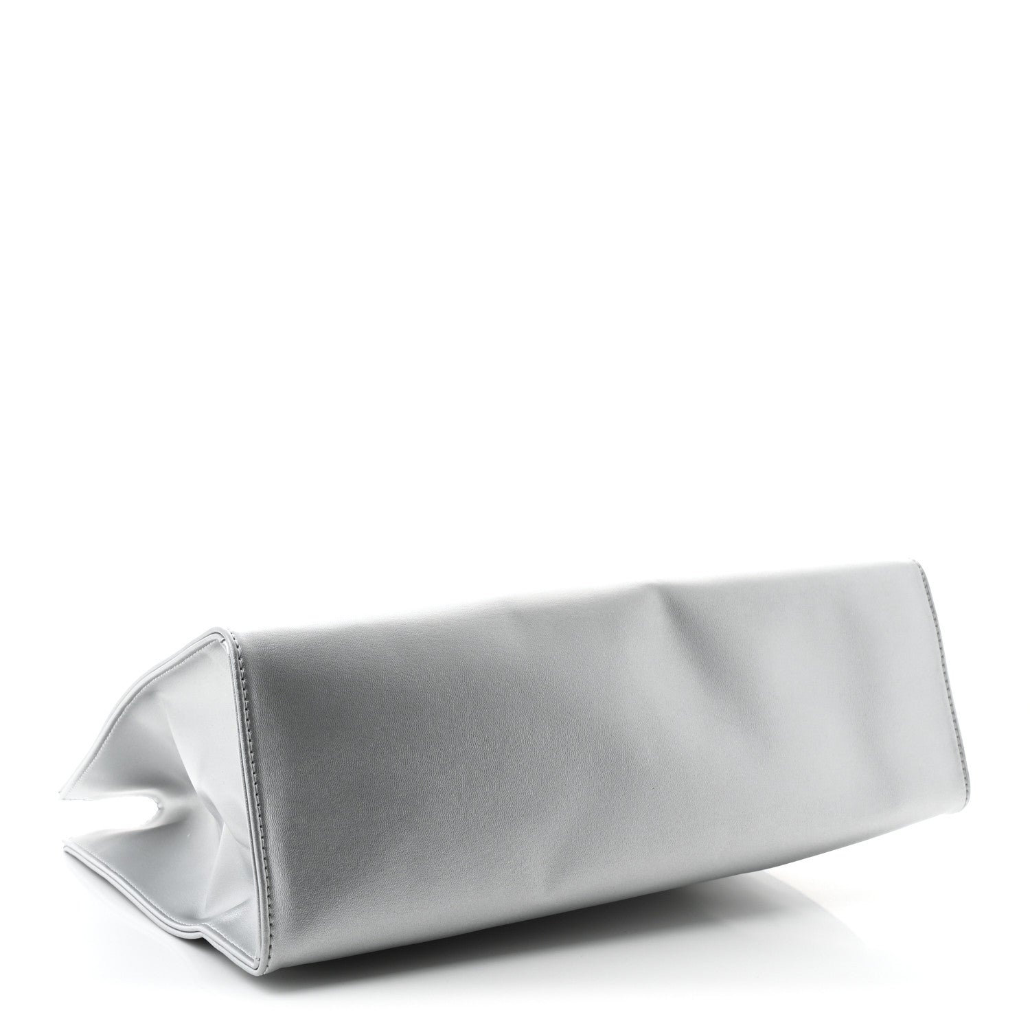 Telfar Metallic Vegan Leather Medium Shopping Bag Silver 4 of 9