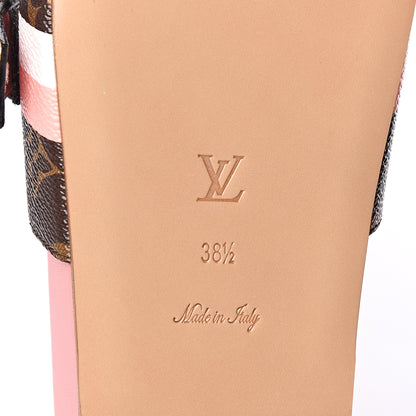 Louis Vuitton Patent Monogram Bom Dia Flat Mule 38.5 Rose White 6 of 8