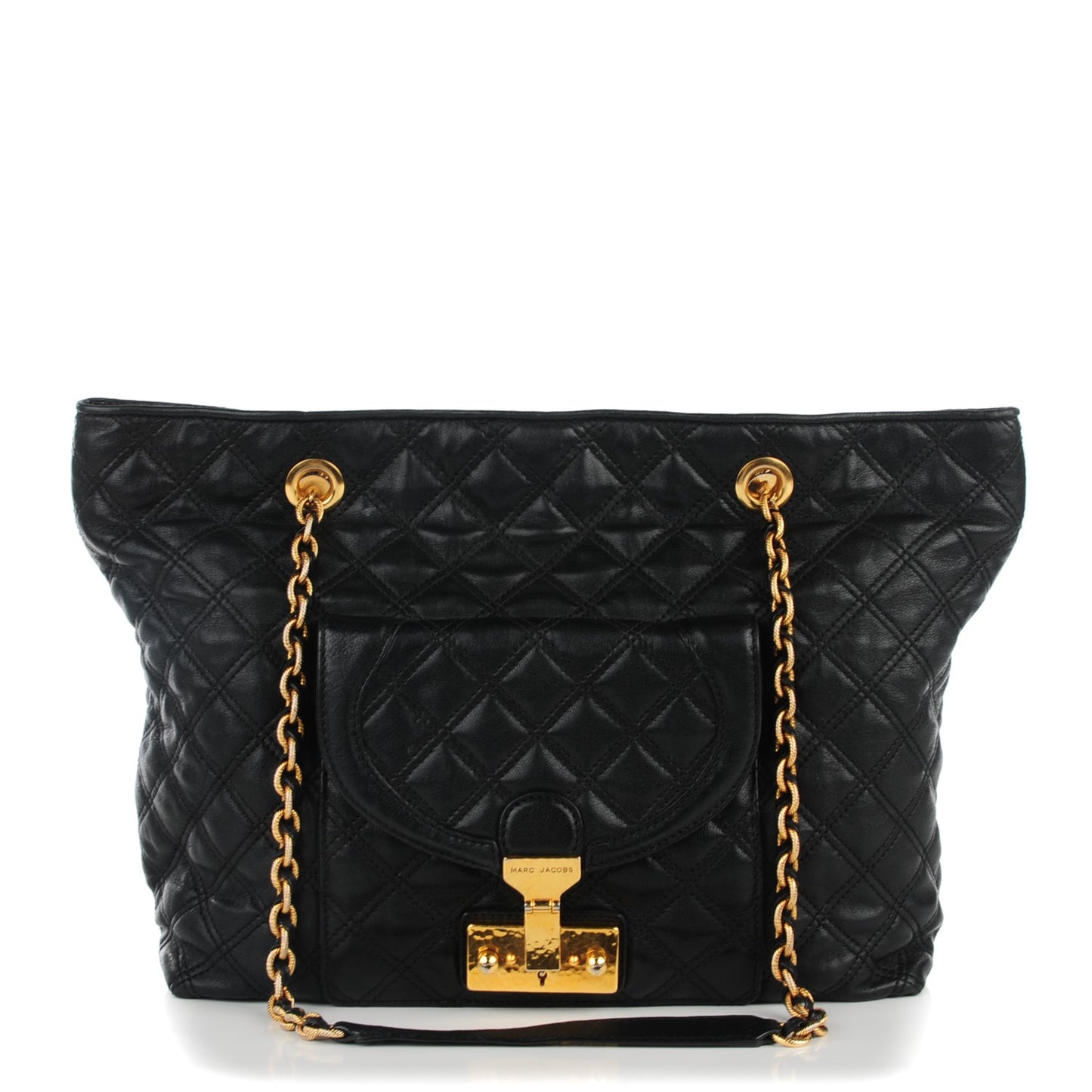 Lambskin Quilted Astor Shoulder Bag Black