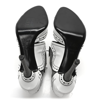 Christian Dior Calfskin Houndstooth Spectadior Pumps 39.5 White Black 6 of 8