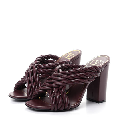 Valentino Garavani Nappa Crisscross Rope Slide Sandals 36 Rubin 3 of 10