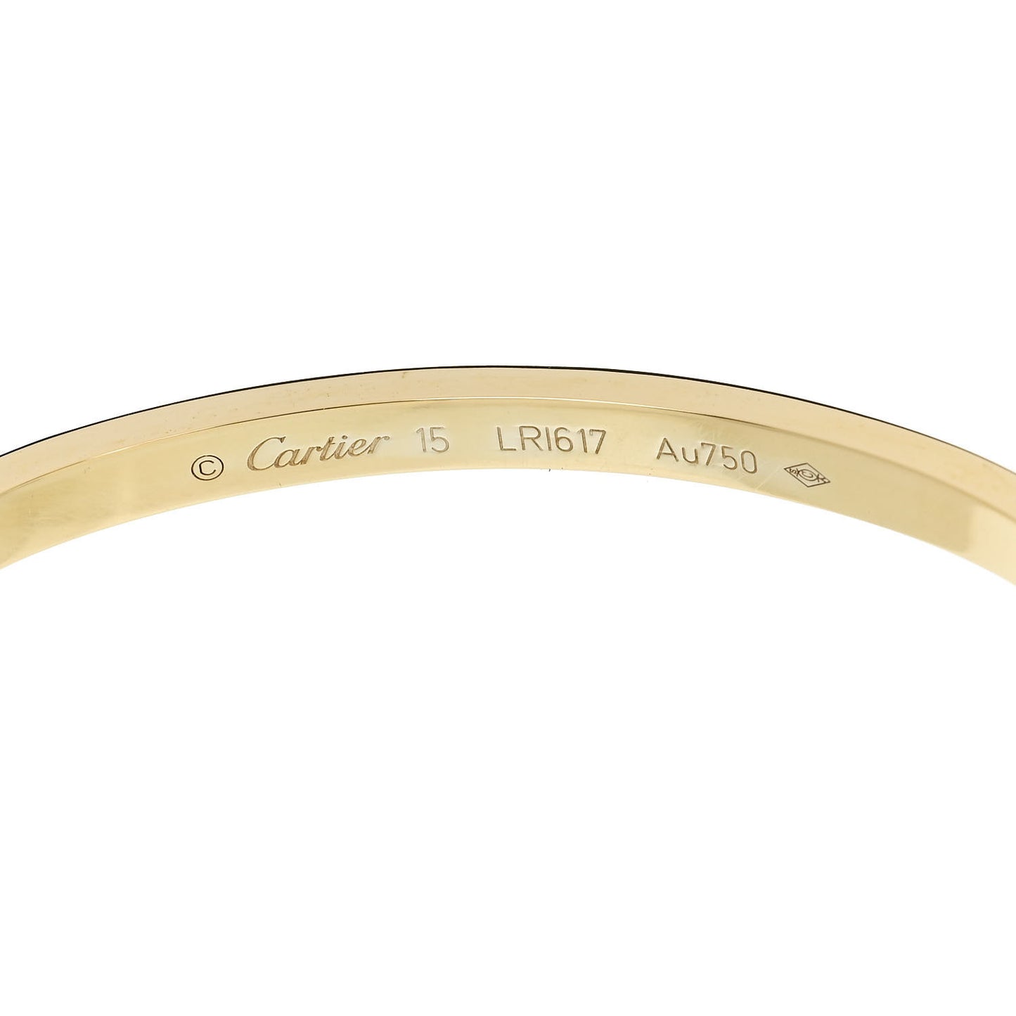 18K Yellow Gold 6 Diamond Small LOVE Bracelet 15