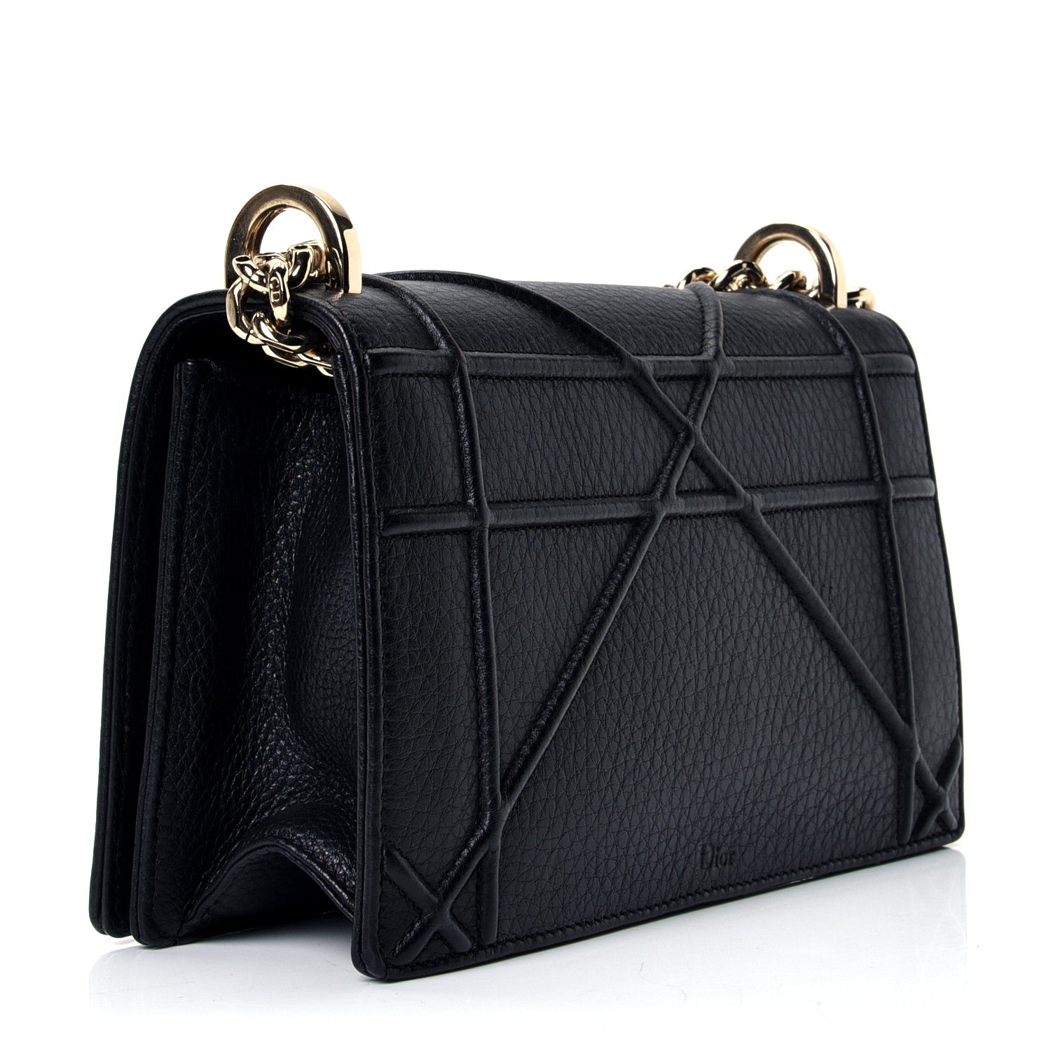 Christian Dior Grained Calfskin Small Diorama Flap Bag Black 2 of 4