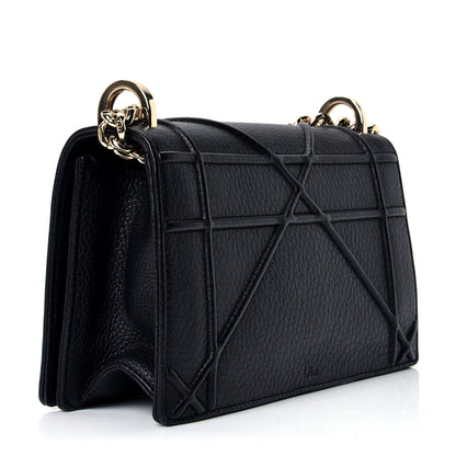 Christian Dior Grained Calfskin Small Diorama Flap Bag Black 2 of 4