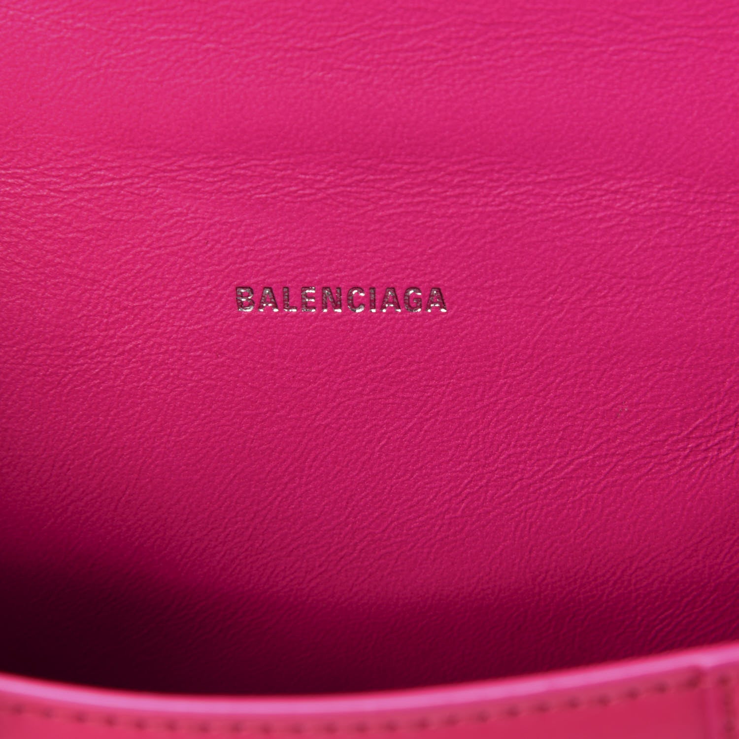 Balenciaga Shiny Box Calfskin Hourglass Top Handle Bag XS Acid Fuchsia 7 of 8
