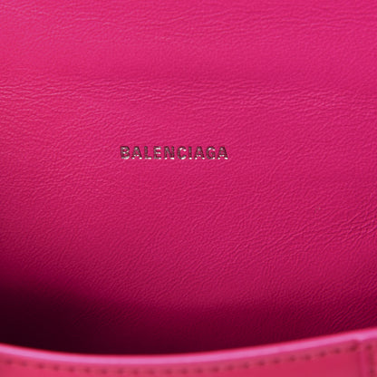 Balenciaga Shiny Box Calfskin Hourglass Top Handle Bag XS Acid Fuchsia 7 of 8