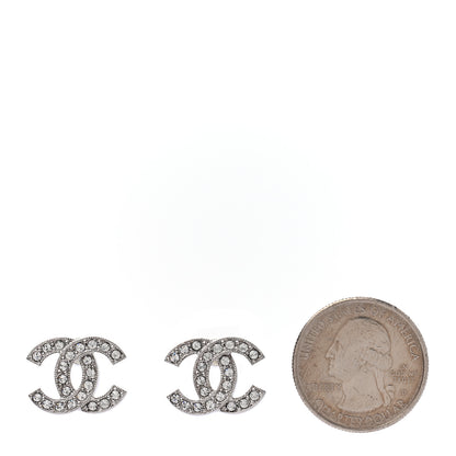 Chanel Crystal CC Earrings Silver 2 of 4
