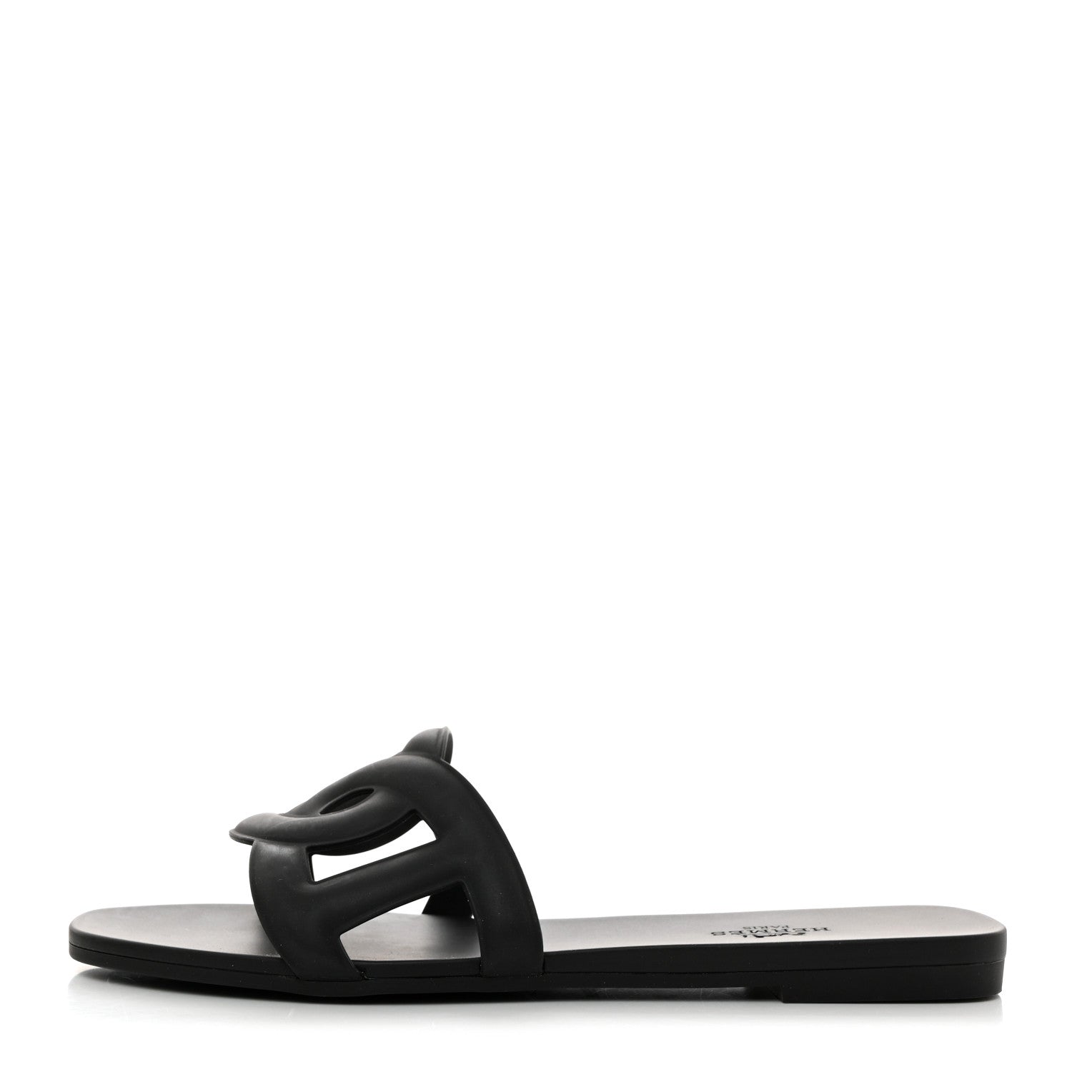 Hermes Rubber Aloha Sandals 36 Black 1 of 8