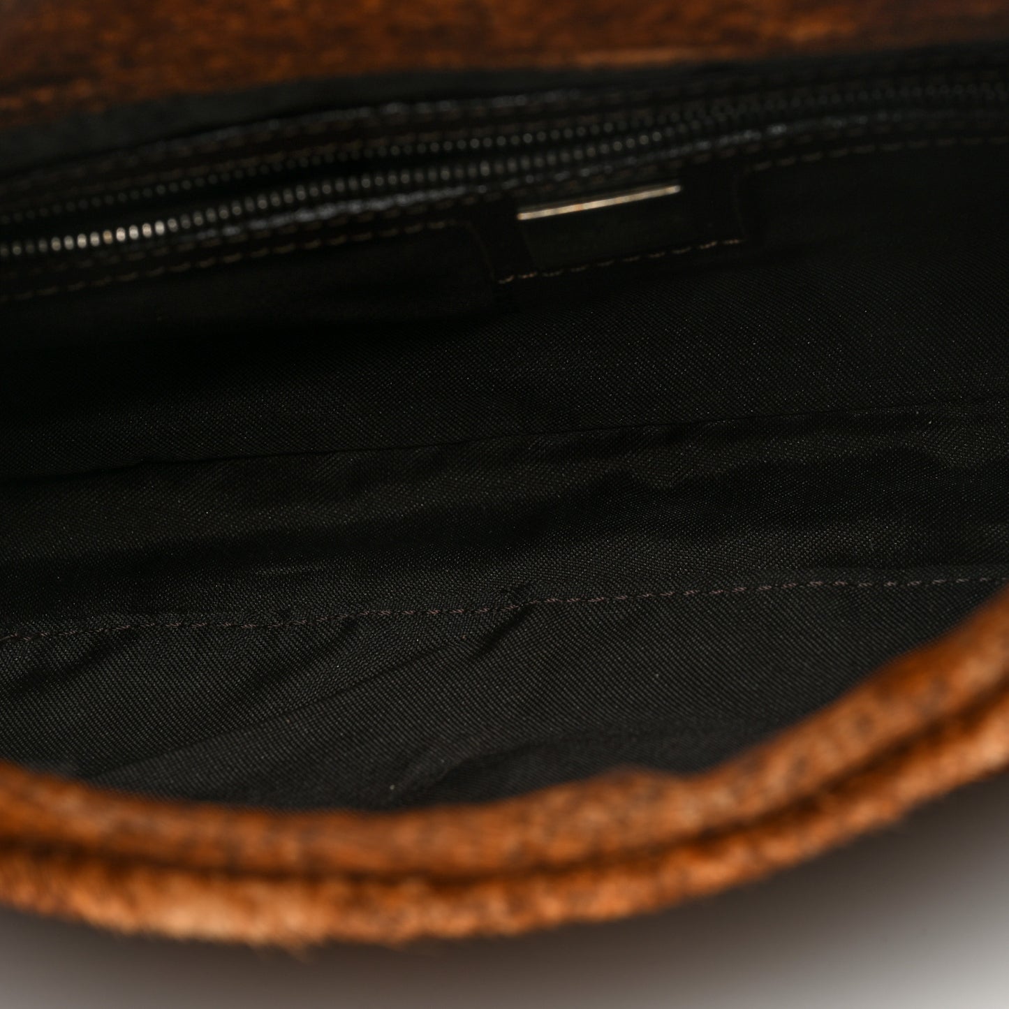 Calf Hair Zebra Print Baguette Brown