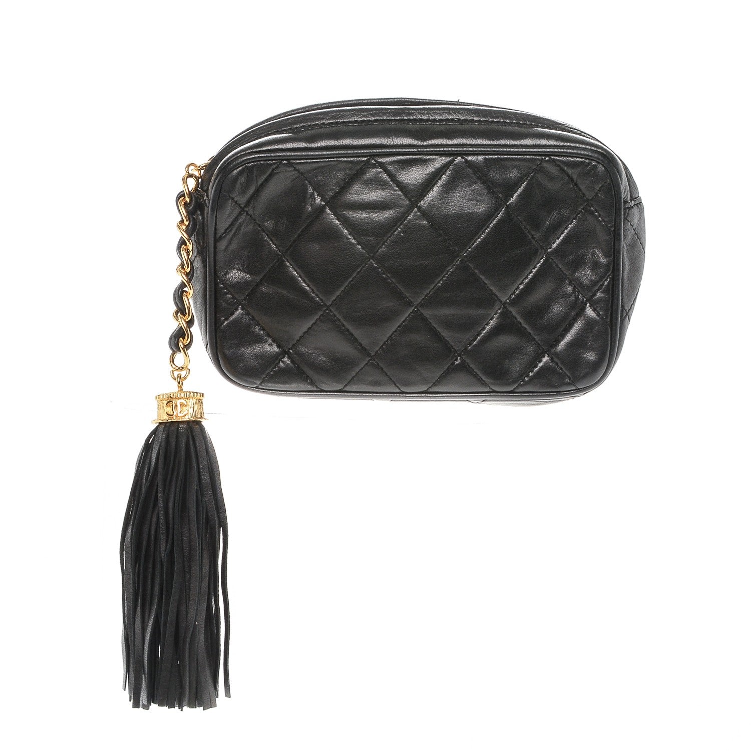 Chanel Lambskin Quilted Tassel Camera Case Black 1 of 7