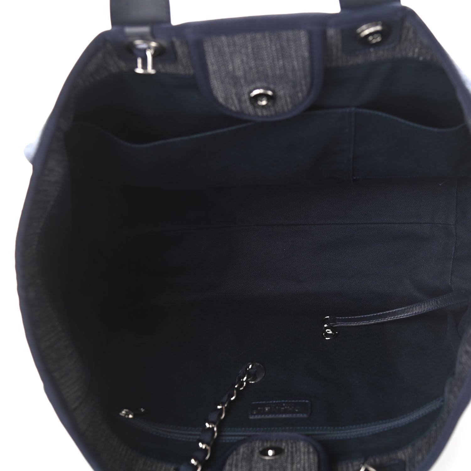 Chanel Denim Medium Deauville Tote Dark Blue 5 of 10