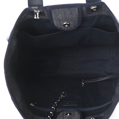 Chanel Denim Medium Deauville Tote Dark Blue 5 of 10
