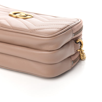 Gucci Calfskin Matelasse Mini GG Marmont Chain Crossbody Bag Porcelain Rose 10 of 12
