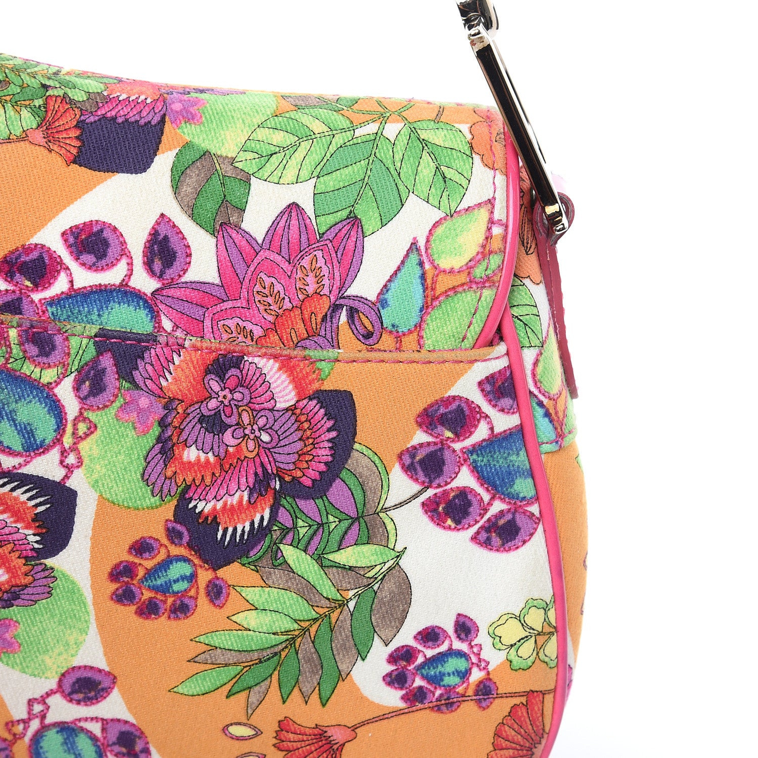 Christian Dior Canvas Floral Saddle Bag Multicolor 11 of 13