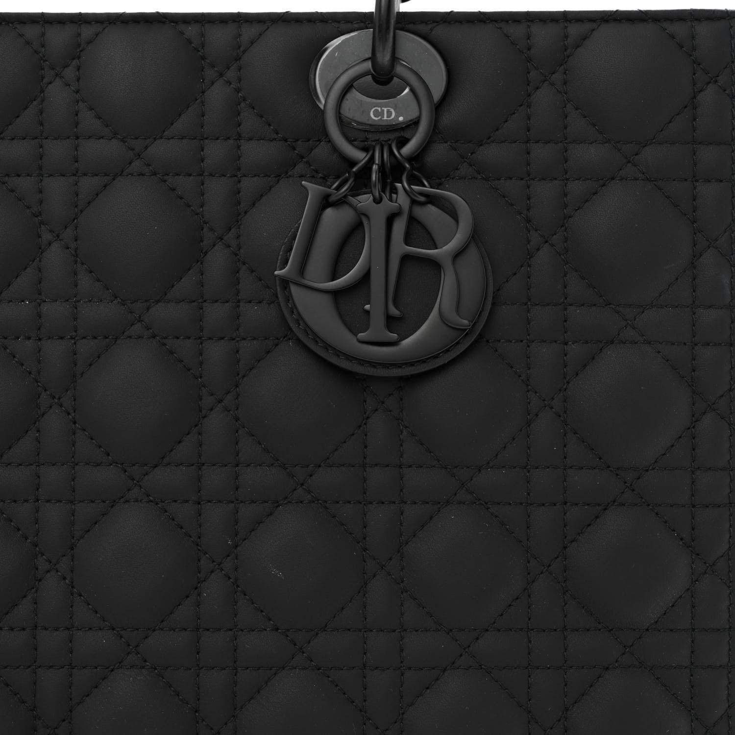 Christian Dior Ultra Matte Calfskin Cannage Large Lady Dior Black 8 of 10
