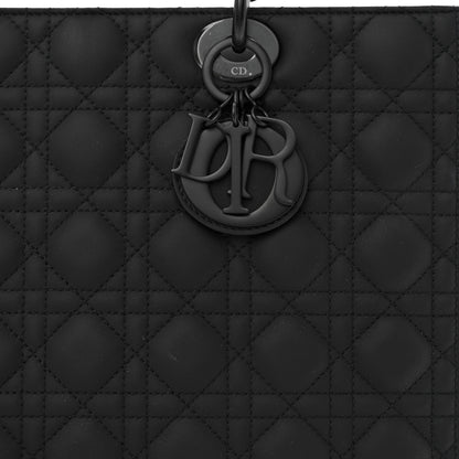 Christian Dior Ultra Matte Calfskin Cannage Large Lady Dior Black 8 of 10