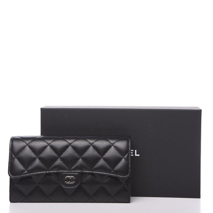 Chanel Caviar Quilted Large Gusset Flap Wallet Black 8 of 8