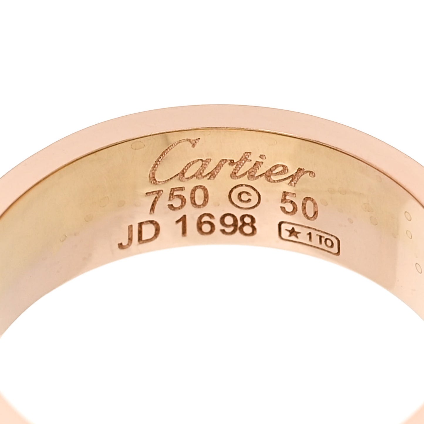 18K Pink Gold 5.5mm Engraved LOVE Ring 50 5.25