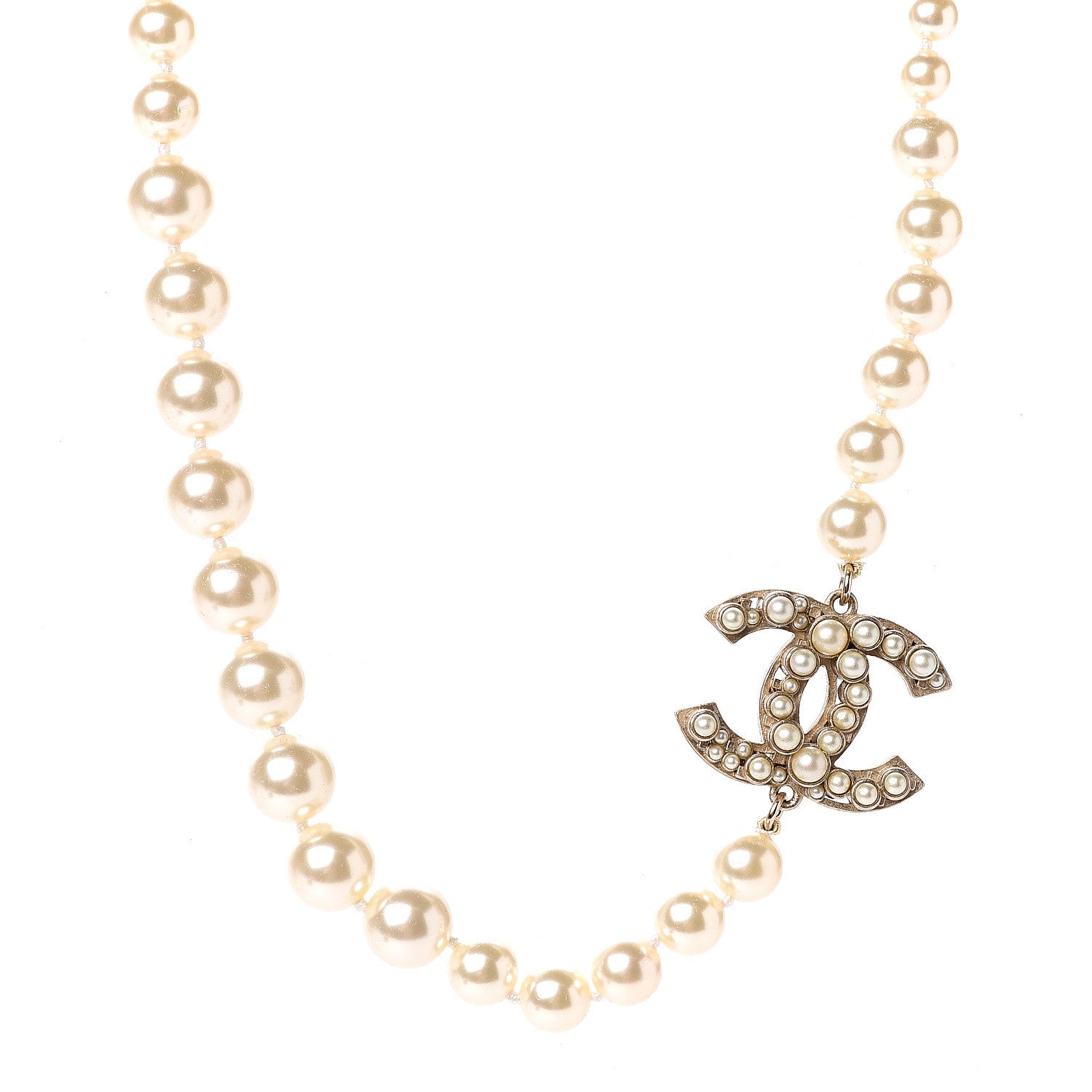 Chanel Graduated Pearl CC Short Necklace Gold 1 of 3
