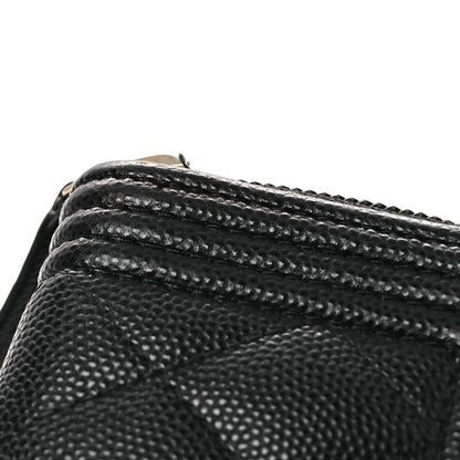 Chanel Caviar Quilted Boy Zip Around Coin Purse Wallet Black 9 of 9