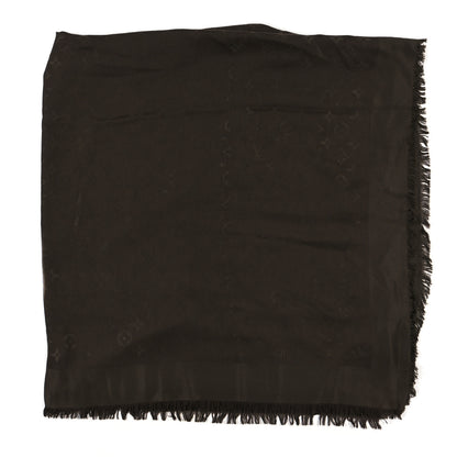 Louis Vuitton Wool Monogram Fringe Scarf Brown 2 of 5