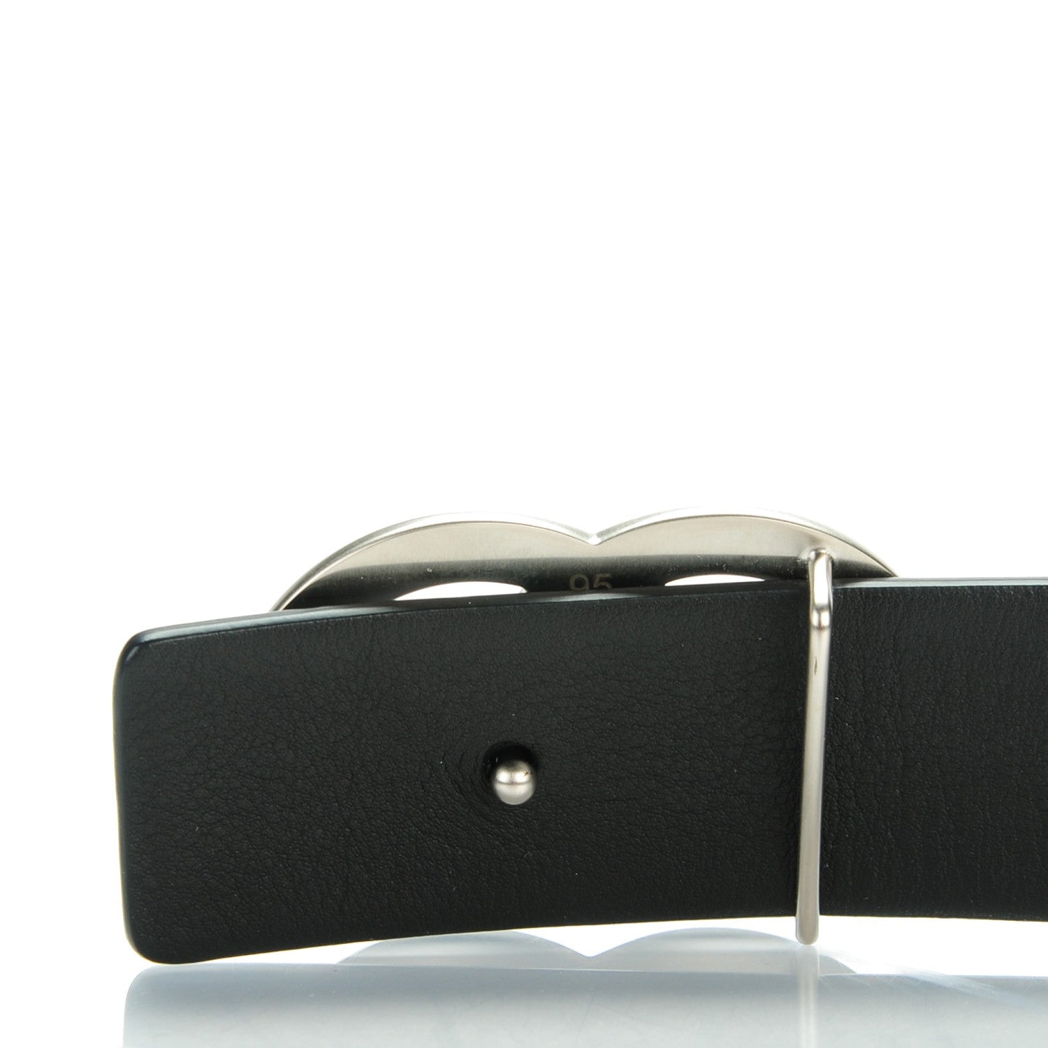 Chanel Calfskin CC Reversible Skinny Belt 95 38 Black Navy 6 of 10