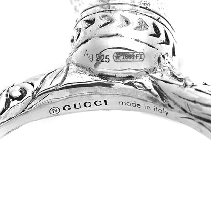 Gucci Sterling Silver Anger Forest Rabbit Head Ring 63 10.5 5 of 6