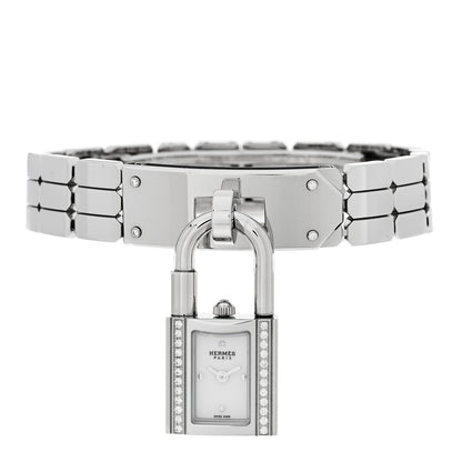 Hermes Stainless Steel Diamond 16mm Kelly Quartz Watch 2 of 5
