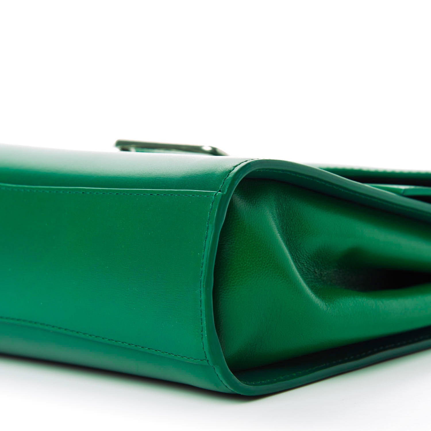 Bottega Veneta Box Calfskin Nappa Clip Bag Racing Green 7 of 12