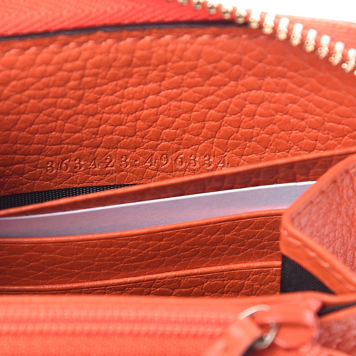 Monogram Dollar Calfskin Zip Around Wallet Beige Ebony Sun Orange