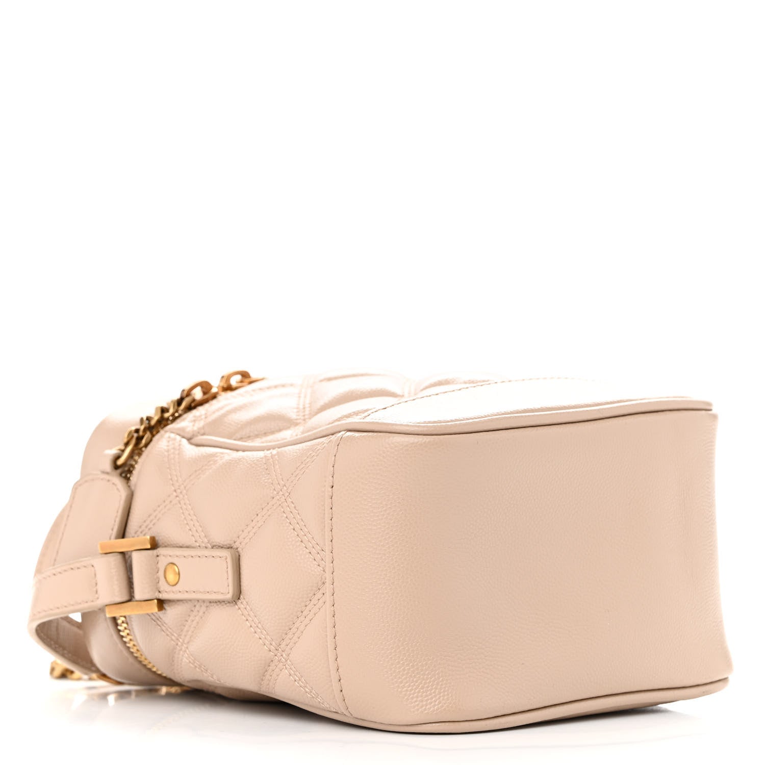 Saint Laurent Grain de Poudre Quilted 80's Vanity Bag Dark Beige 4 of 10