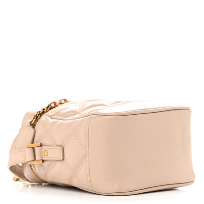 Saint Laurent Grain de Poudre Quilted 80's Vanity Bag Dark Beige 4 of 10