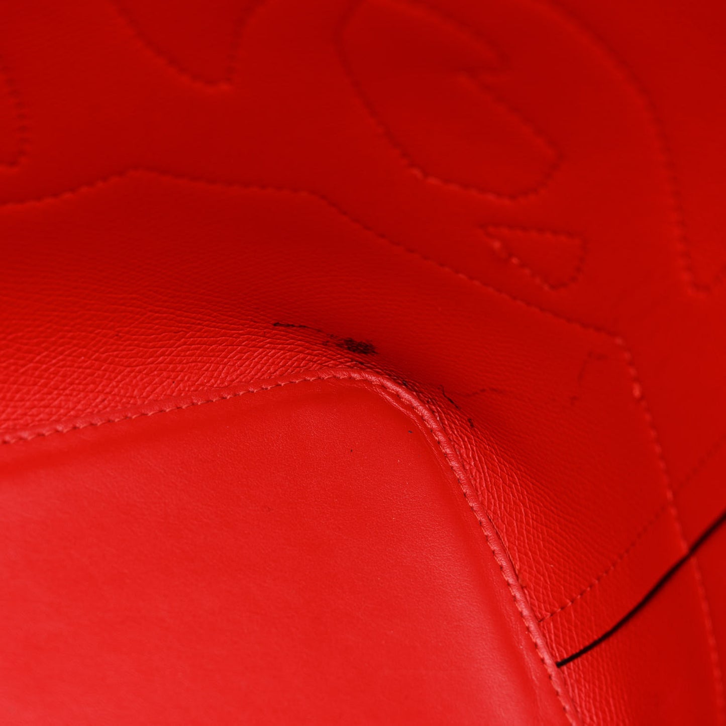 Calfskin Patent Logo Spikes East West Cabata Tote Red
