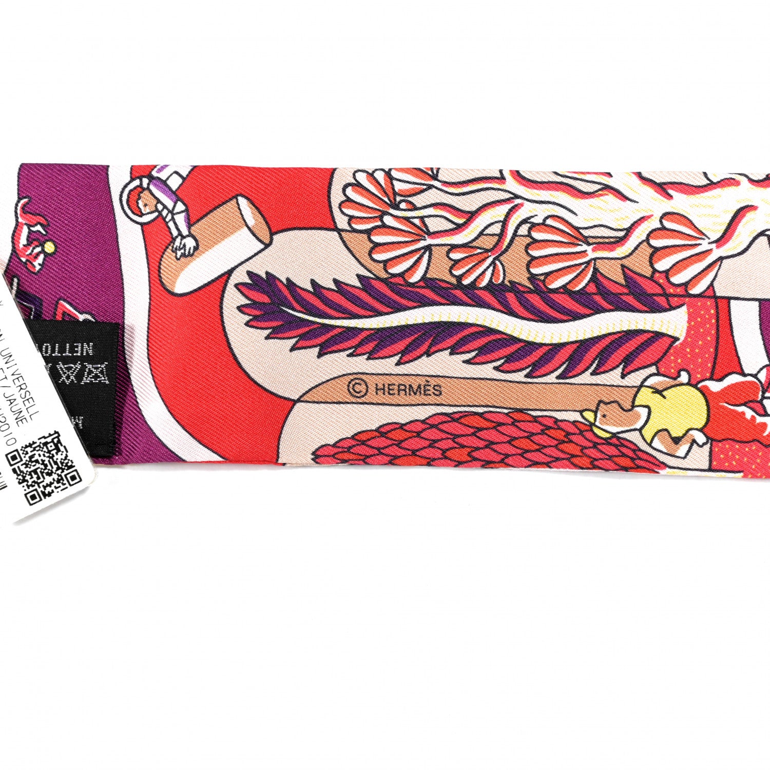 Hermes Silk Exposition Universelle Twilly Rouge Violet Jaune 3 of 4