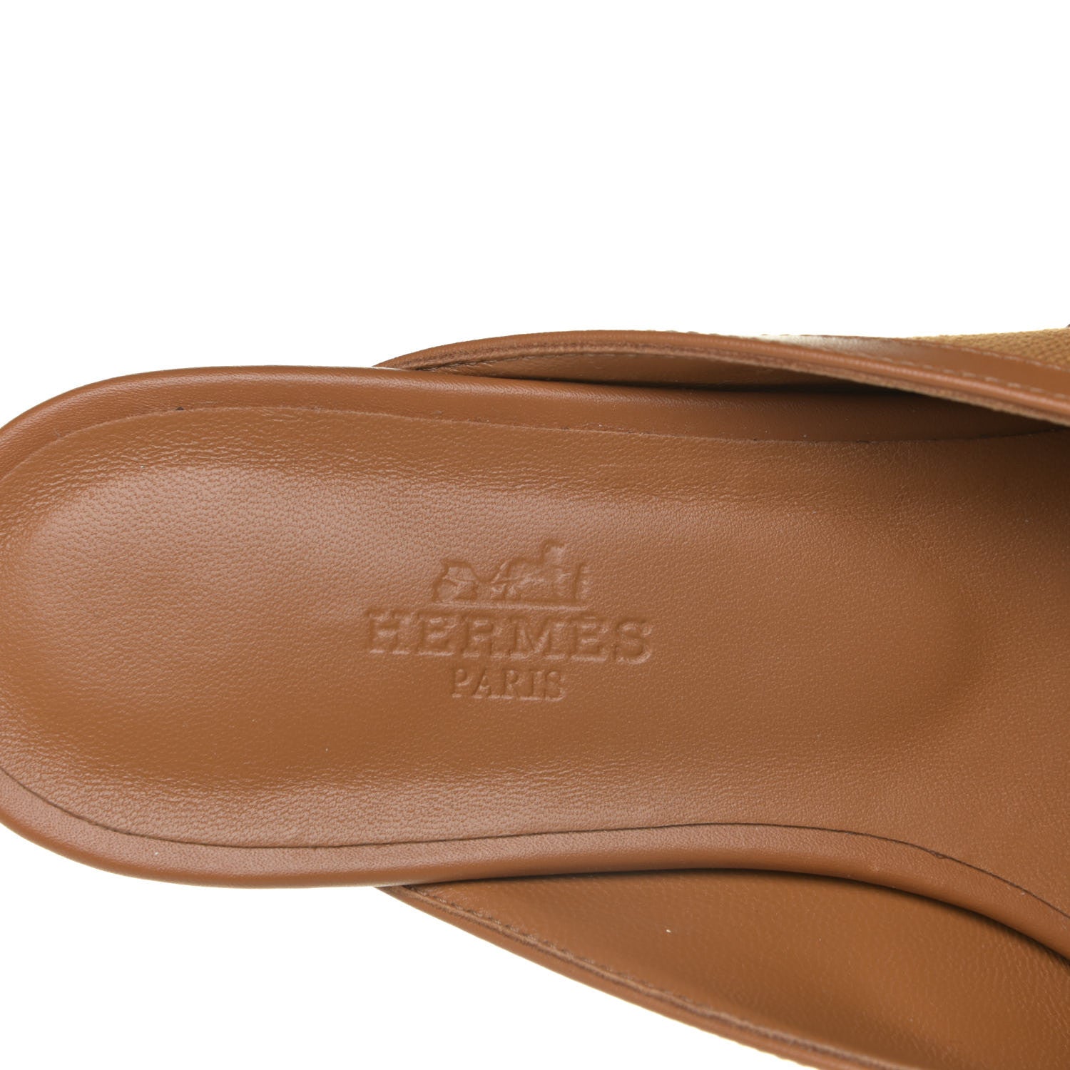 Hermes Cotton Canvas Calfskin Oz Mules 37 Naturel Beige Dore 8 of 10