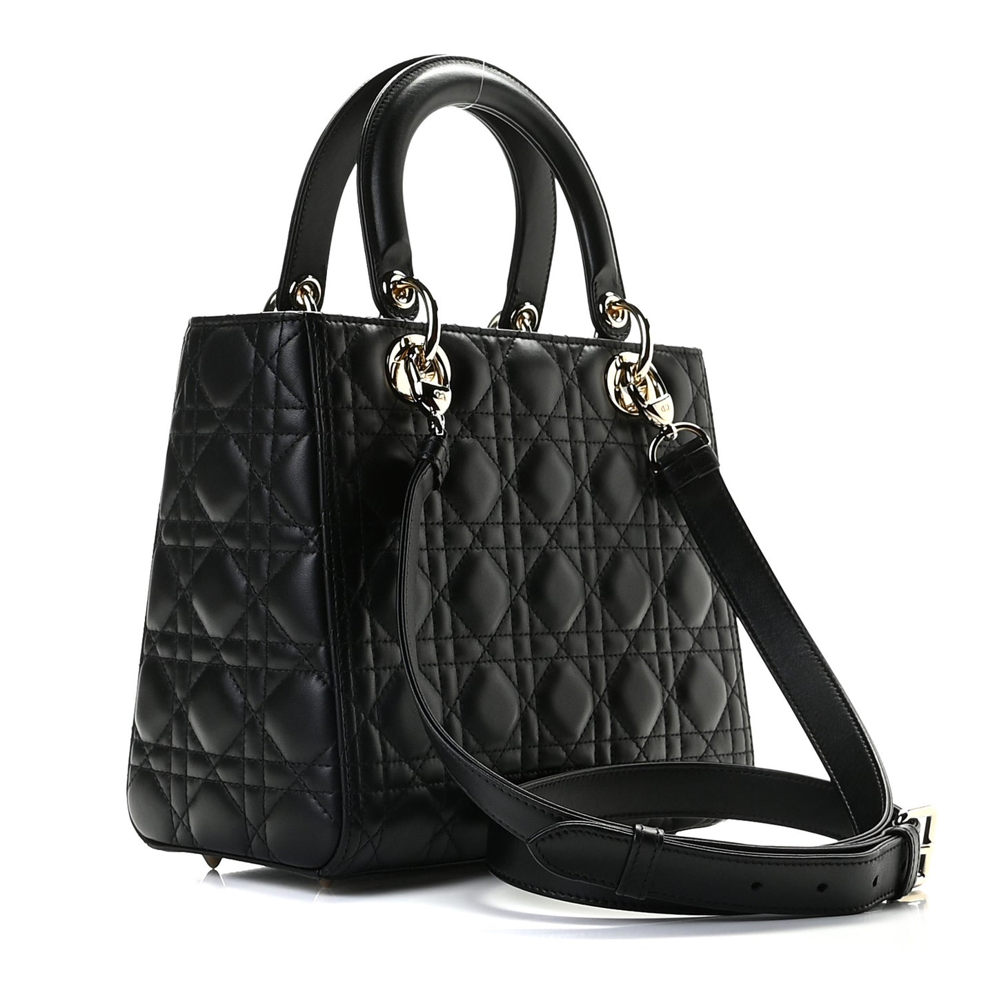 Lambskin Cannage Medium Lady Dior Black