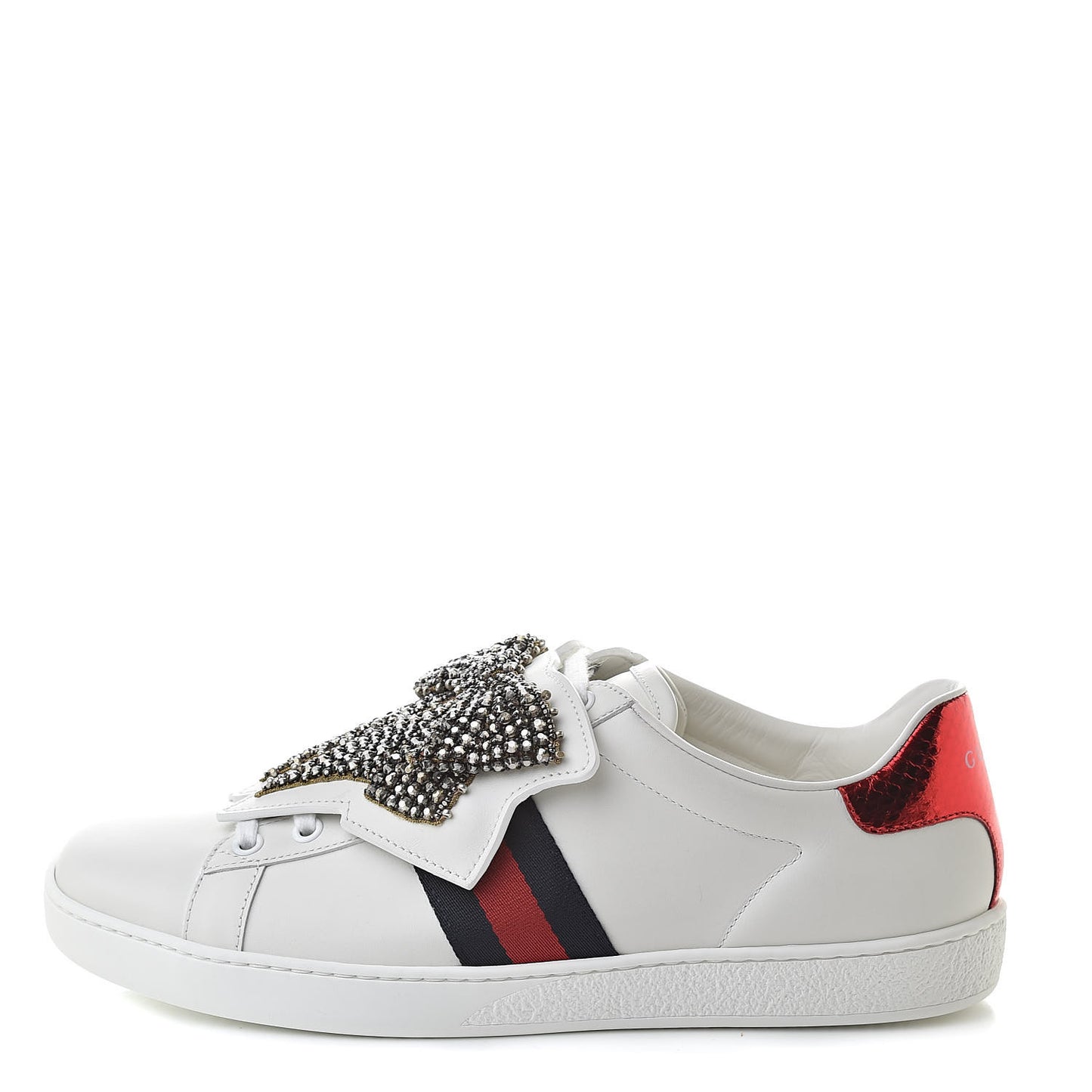 Calfskin Ayers Web Womens Ace Bow Lace Sneakers 39.5 White