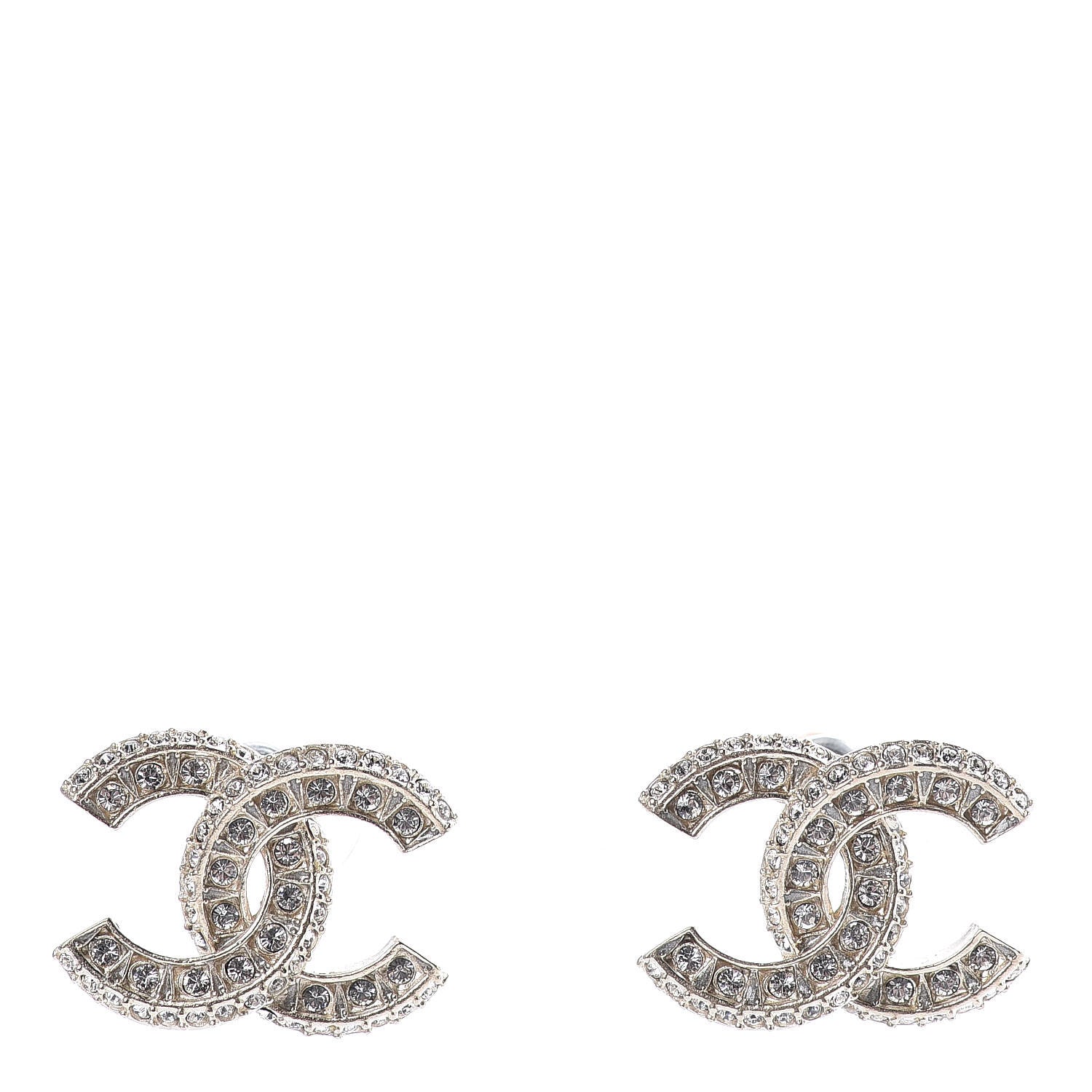 Chanel Crystal CC Earrings Light Gold 1 of 5