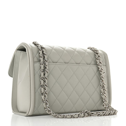 Chanel Lambskin Quilted Large Geometric Flap Light Grey 2 of 13