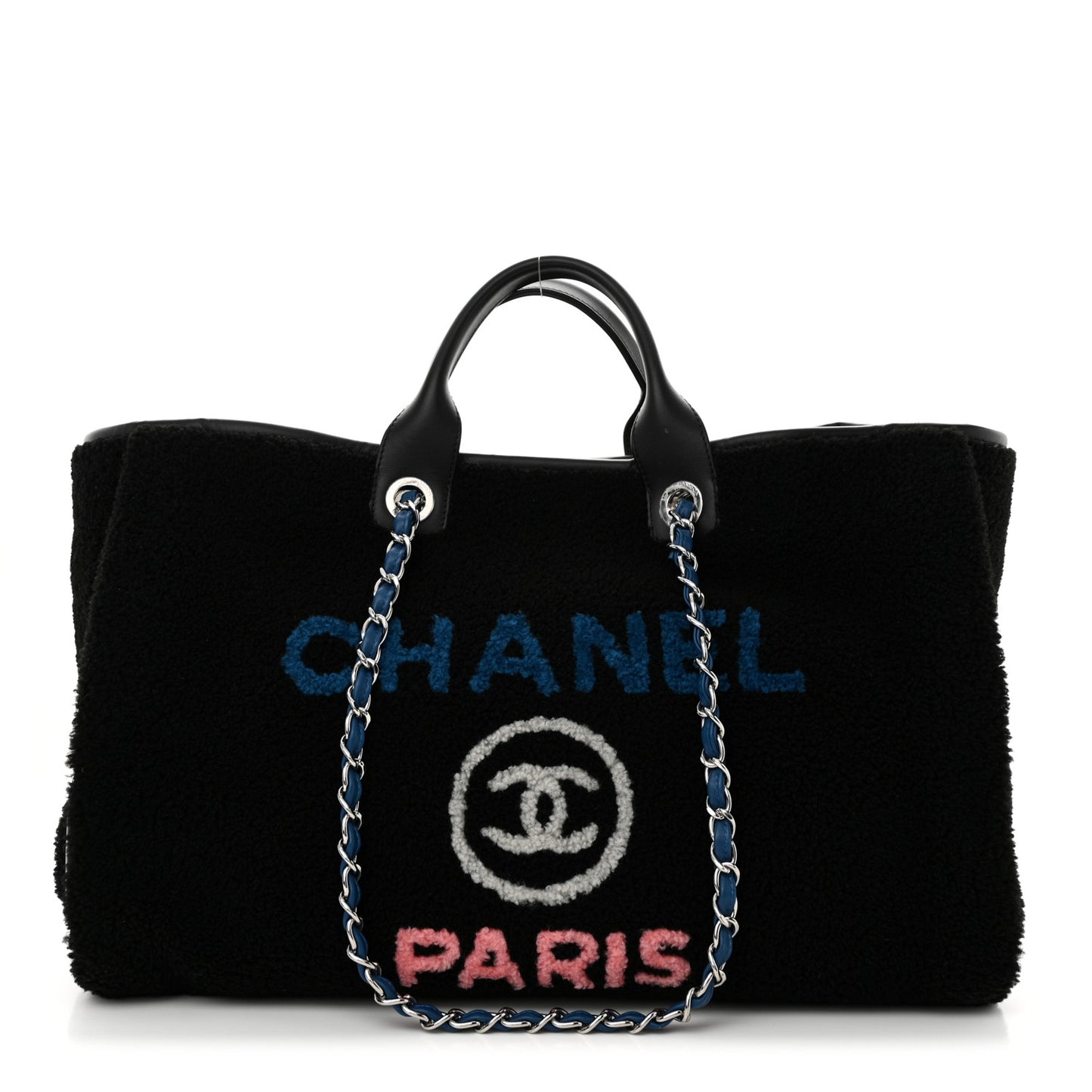 Shearling Large Deauville Tote Black