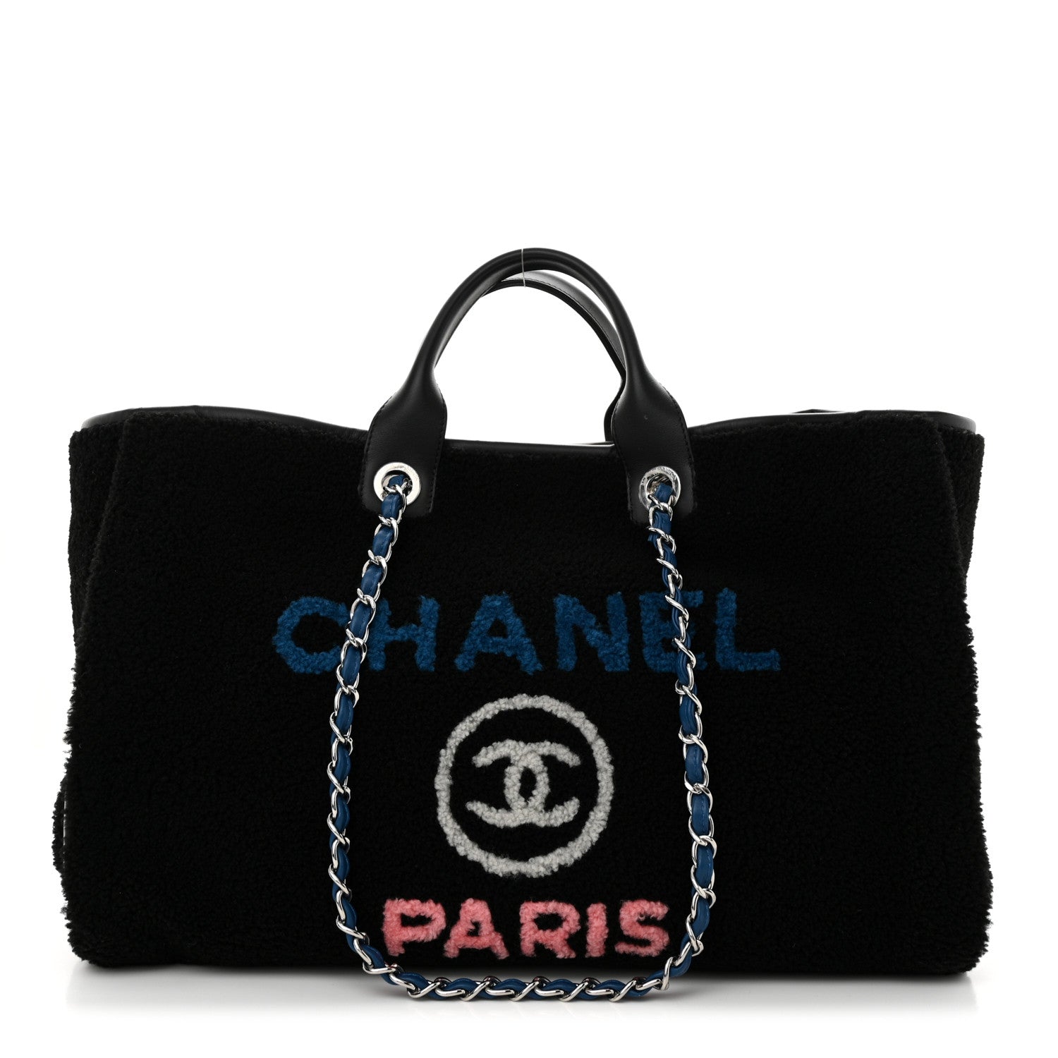 Chanel Shearling Large Deauville Tote Black 1 of 11
