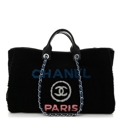 Chanel Shearling Large Deauville Tote Black 1 of 11