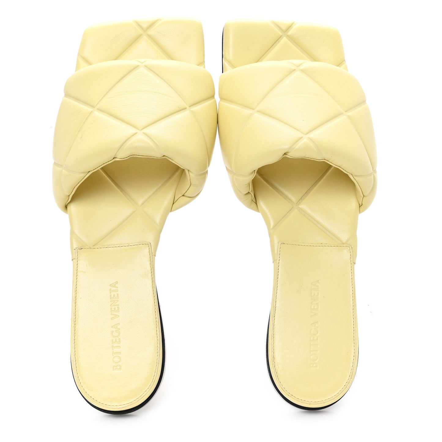 Nappa Quilted Rubber Lido Flat Sandals 39 Moon Beam
