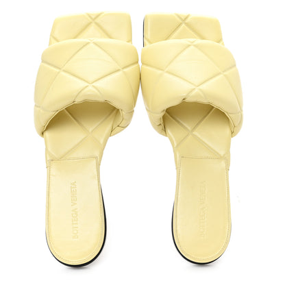 Bottega Veneta Nappa Quilted Rubber Lido Flat Sandals 39 Moon Beam 2 of 8