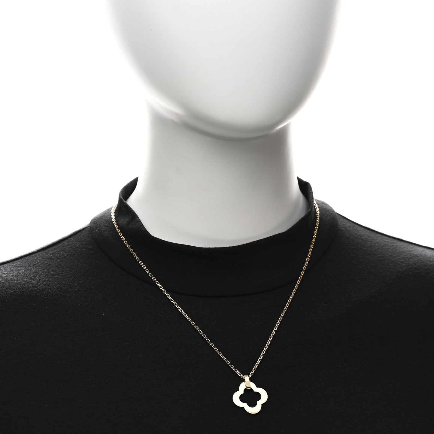 18K Yellow Gold Byzantine Alhambra Pendant Necklace