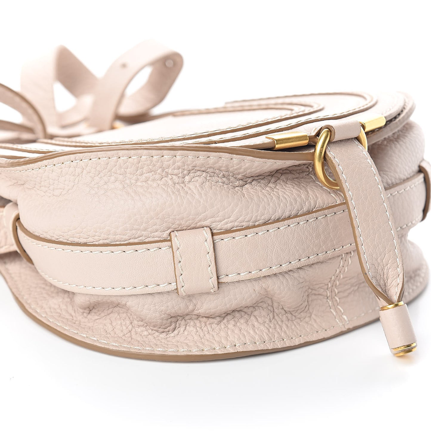 Calfskin Mini Marcie Round Crossbody Bag Abstract White