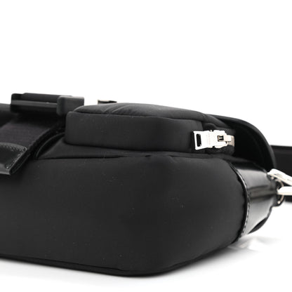 Prada Re-Nylon Spazzolato Double Pocket Buckle Shoulder Bag Black 11 of 11