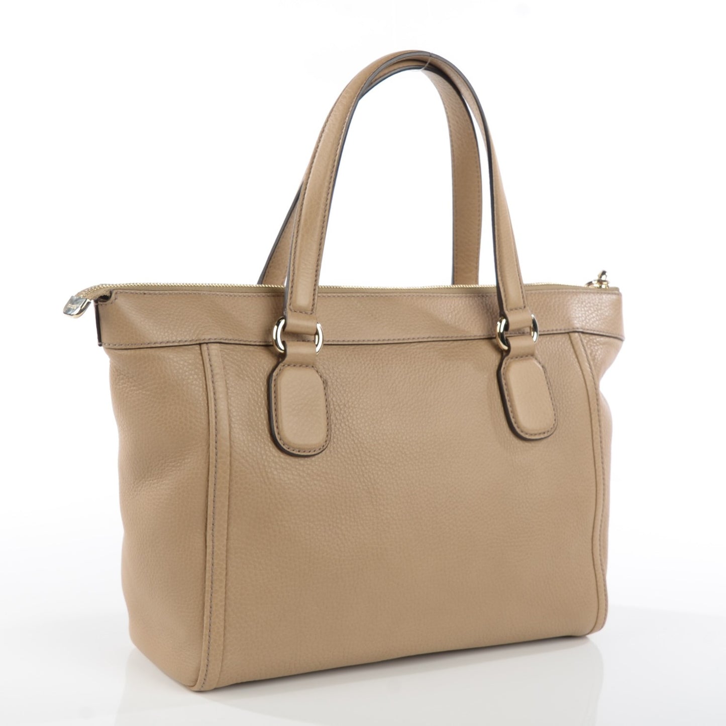 Pebbled Calfskin Small Soho Top Handle Bag Cream