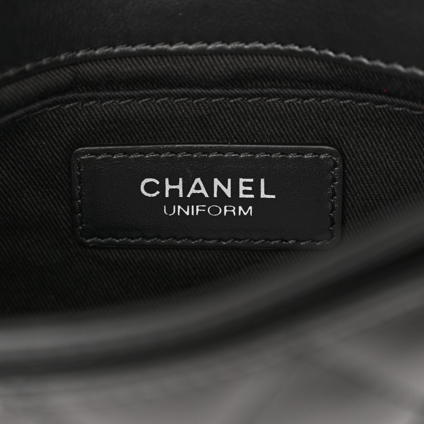 Calfskin Quilted CC Uniform Flap Belt Bag Black