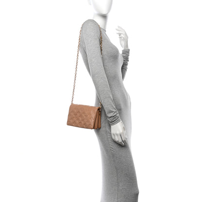 Louis Vuitton Lambskin Embossed Monogram Pochette Coussin Camel 2 of 9